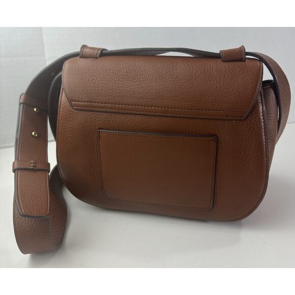 J. Crew Rider Brown Pebbled Leather Crossbody Bag Saddle Western Style Purse - Picture 11 of 16